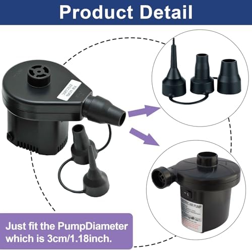 3 Set Plastic Air Pump Nozzles for Air Mattresses Pools