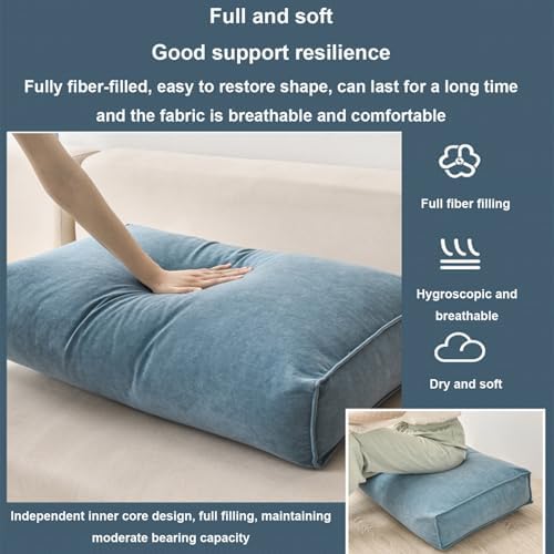 Premium rectangular reading pillow for bed rest with removable cover