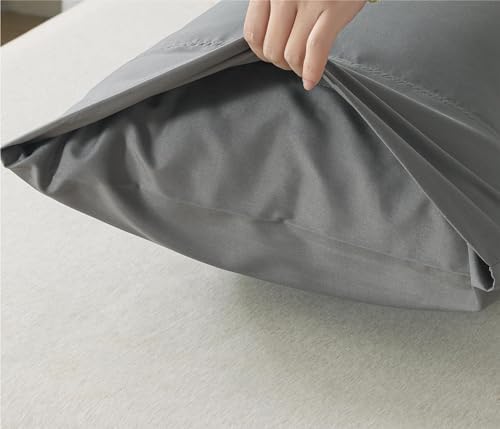 WhatsBedding Body Pillow Cover Soft Microfiber Pillowcase 20x54 Inch Grey