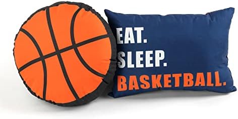 Basketball Quilt Set for Kids Oversized Reversible White Navy