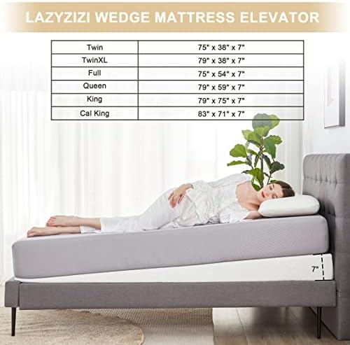 Experience better sleep with Lazyzizi Wedge Mattress Elevator 7-Inch