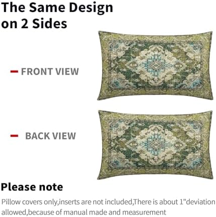 Sage Green Blue Boho Pillow Covers 12x20 Set of 2