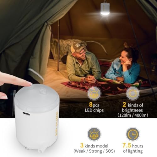 Ultra Mini Air Pump with Light and Rechargeable Battery