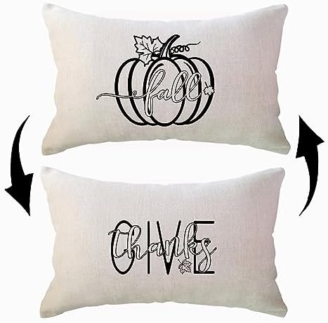 ULOVE Love Yourself Autumn Thanksgiving Bed Pillow Cover Set of 2