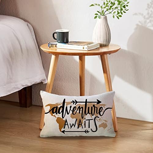 Adventure World Map Decorative Pillow Cover