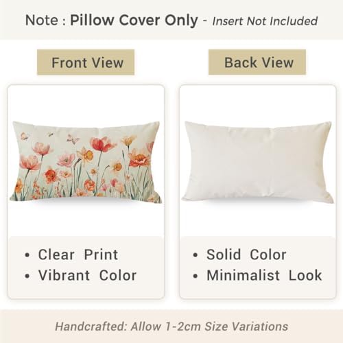 PANDICORN Spring Flower Wildflower Throw Pillow Cover 12x20 Inch