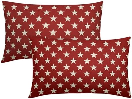 Patriotic American Star Throw Pillow Covers for Home Decor