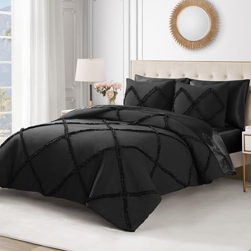 Juicy Couture Diamond Ruffle Comforter Set - 3-Piece Black