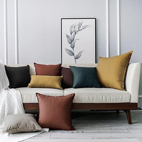Prime Ring - 12x20 Linen Cotton Pillow Case - Soft Durable Black