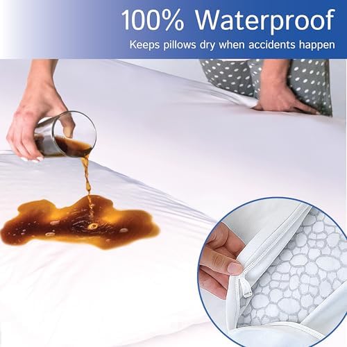 Travel Size Pillow Protectors - Soft Waterproof Hypoallergenic