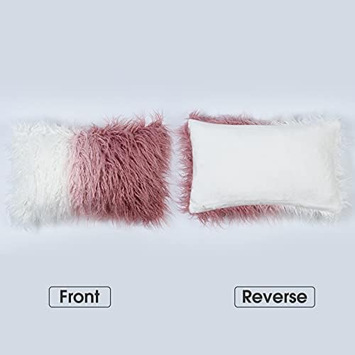 Davids Home Faux Fur Luxury Lumbar Pillowcase for Sofa Bed Living Room
