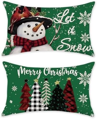 TAJWE Christmas Pillow Covers Let It Snow 12x20