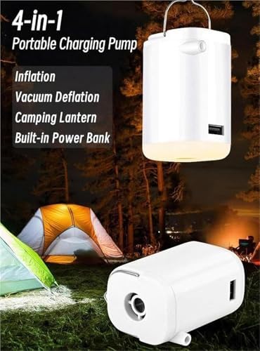 Mybomlwow Portable Air Pump with LED Light for Camping Travel