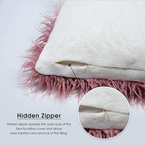 Davids Home Faux Fur Luxury Lumbar Pillowcase for Sofa Bed Living Room