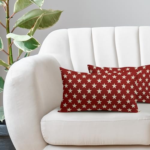 Patriotic American Star Throw Pillow Covers for Home Decor