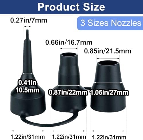3 Set Plastic Air Pump Nozzles for Air Mattresses Pools