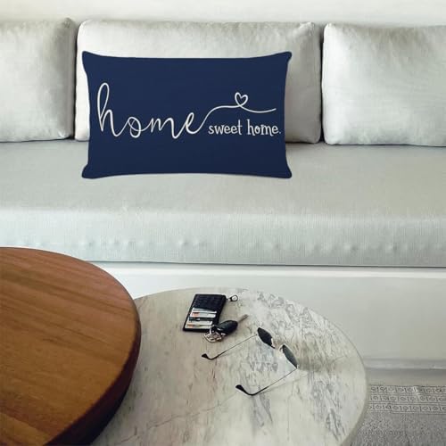 MFGNEH Farmhouse Pillow Cover Blue 12x20-Inch