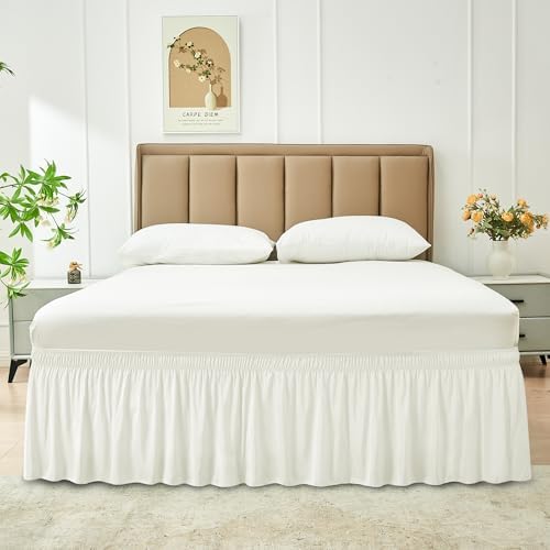 Ivory Biscayne Bay Wrap Bed Skirt for King Cal King Beds