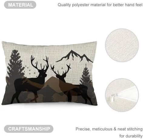 ITFRO Rustic Forest Oil Painting Long Throw Pillow Case