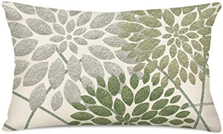 Elegant Sage Green Boho Lumbar Pillow Cover