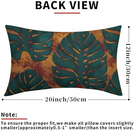 Cozy 12x20 Pillow Cover Tropical Leaf Design