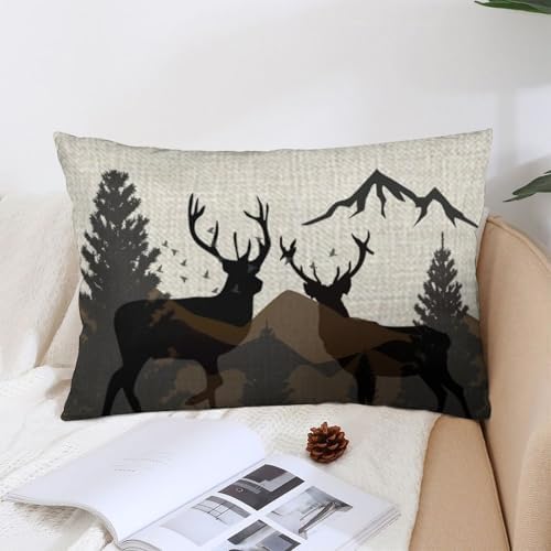ITFRO Rustic Forest Oil Painting Long Throw Pillow Case