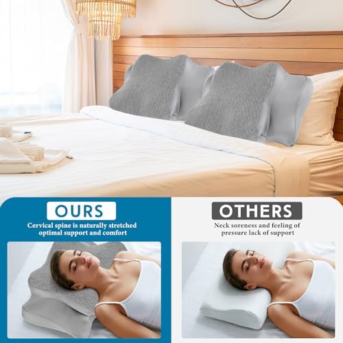 HunnmingRe cervical pillow caseQueen Memory Foam Pillow Case