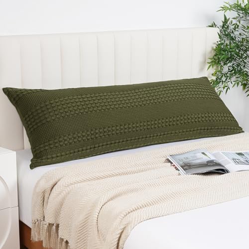 PHF 100 Cotton Waffle Pillowcase with Zipper 20x54