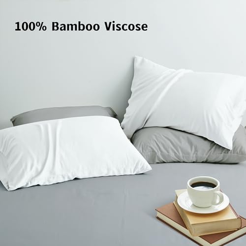 Zaizaihome California King Pillowcase Set of 2 Bamboo Viscose