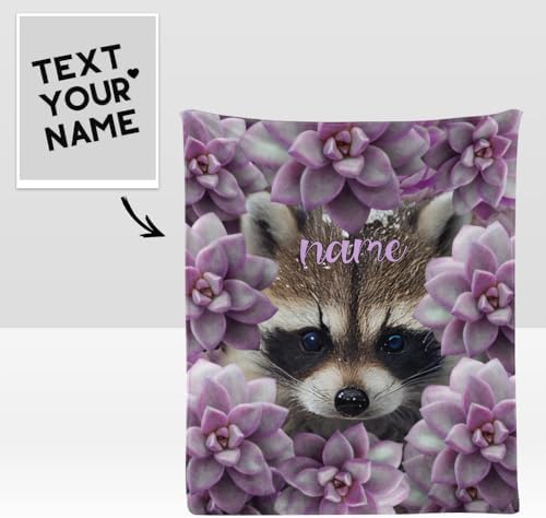 Custom Raccoon Blanket with Personalized Name