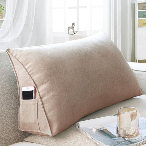 Yonwait Triangular Headboard Wedge Pillow 70x35x20cm Washable Relax Pillow