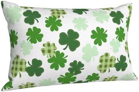 St Patricks Day Throw Pillow Covers Set of 2 12x20 Inch Buffalo Plaid