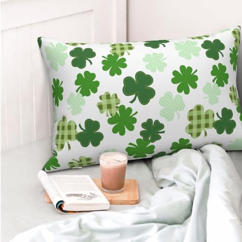 St Patricks Day Throw Pillow Covers Set of 2 12x20 Inch Buffalo Plaid