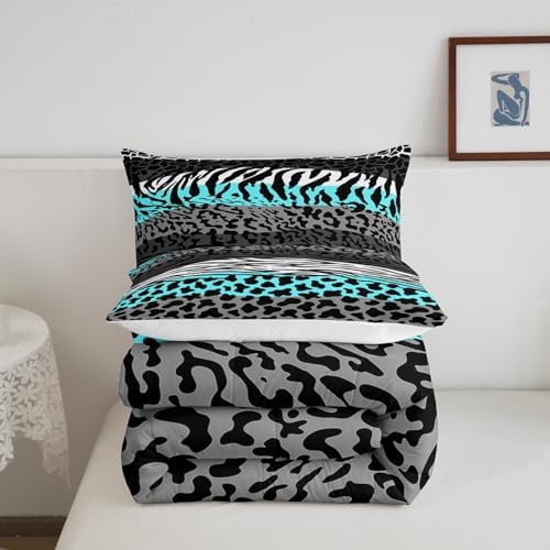 Manfei Giraffe Zebra Skin Comforter Set Full Size