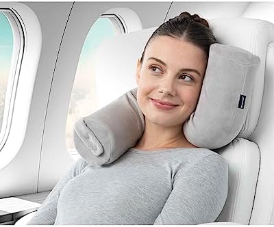 Brookstone Free Form Travel Pillow Grey