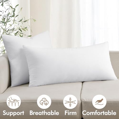 MIULEE 14x36 Inch Premium Lumbar Pillow
