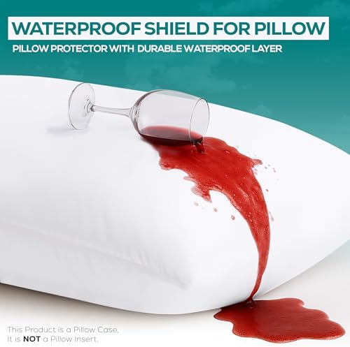 Utopia Bedding 2-Piece Zippered Waterproof Pillow Protectors Queen Size
