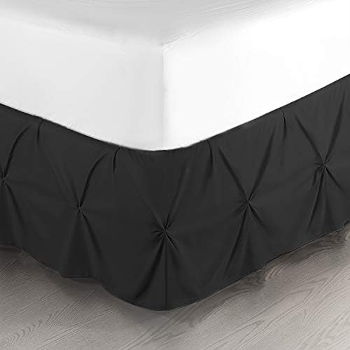Luxury Black Bed Skirt for Queen Beds