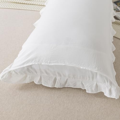 Cozy Ruffled Boho Pillowcase - 20x54 inches - Soft Stain-Resistant