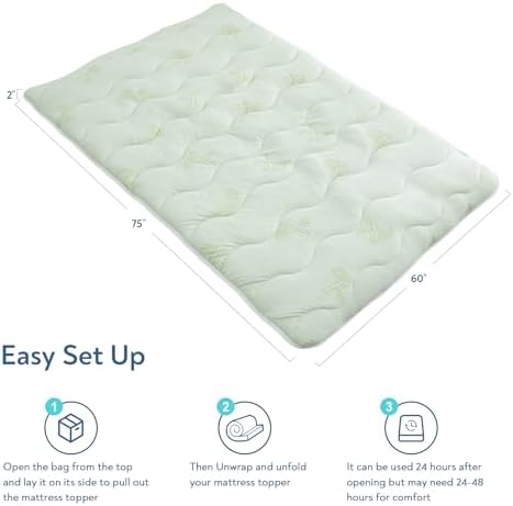 Bamboo-Enhanced RV Mattress Topper for Queen Sleep