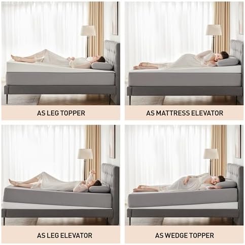 Lazyzizi 5-Inch Queen Mattress Wedge Topper for Health Relief