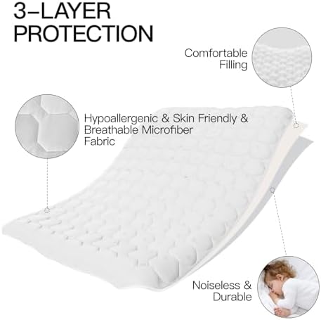 CHILLSUN Queen Mattress Protector Deep Pocket Cool Soft for Sleep