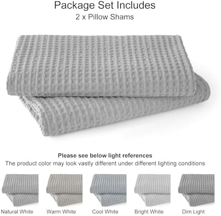 2 Pack 100 Cotton Waffle Weave Lumbar Pillow Covers 12 x 20