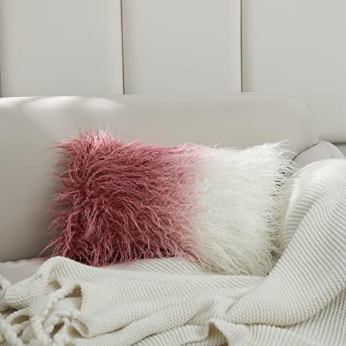 Davids Home Faux Fur Luxury Lumbar Pillowcase for Sofa Bed Living Room