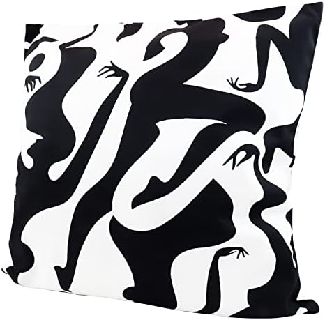 AUTSKY 18x18 Velvet Geometric Throw Pillow Cover Black White
