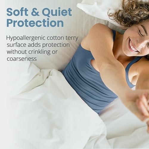 SafeRest Waterproof Queen Mattress Protector with Stretchable Pockets