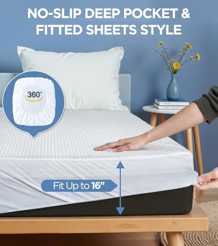 Emircey Home 100 Waterproof Queen Mattress Protector with 3D Air Mesh Cover