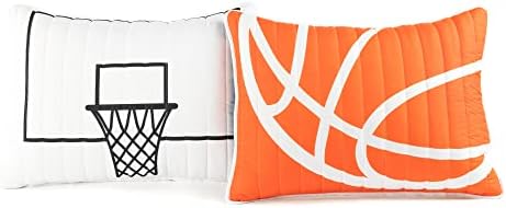 Basketball Quilt Set for Kids Oversized Reversible White Navy
