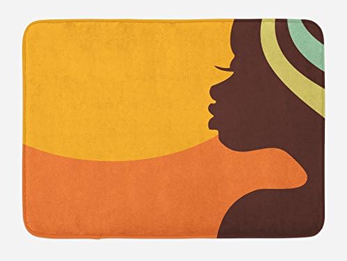 Cozy African Bath Mat Teenage Girl Face Profile Abstract Sunset Calm Evening 302x20