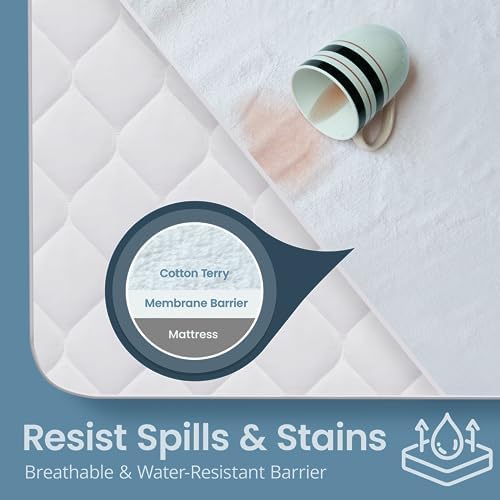 SafeRest Waterproof Queen Mattress Protector with Stretchable Pockets